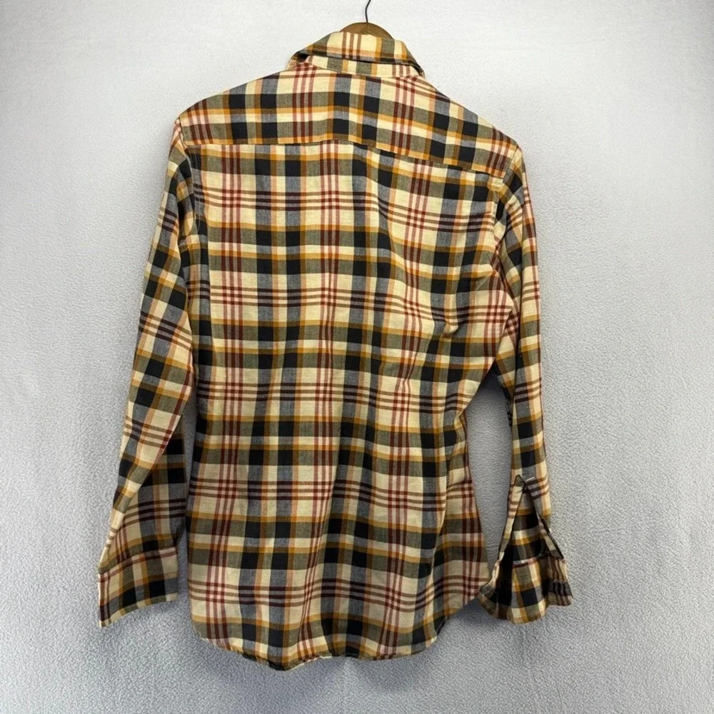 Levis Shirt Men's Medium Tan Colorful Western Movin on Cowboy White Tab 70s 80s